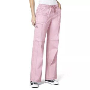 WonderWink 5108 Women's WonderFLEX Faith Multi-Pocket Cargo Scrub Pant Lt Pink